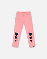 Legging rose imprimé aux genoux en coton biologique