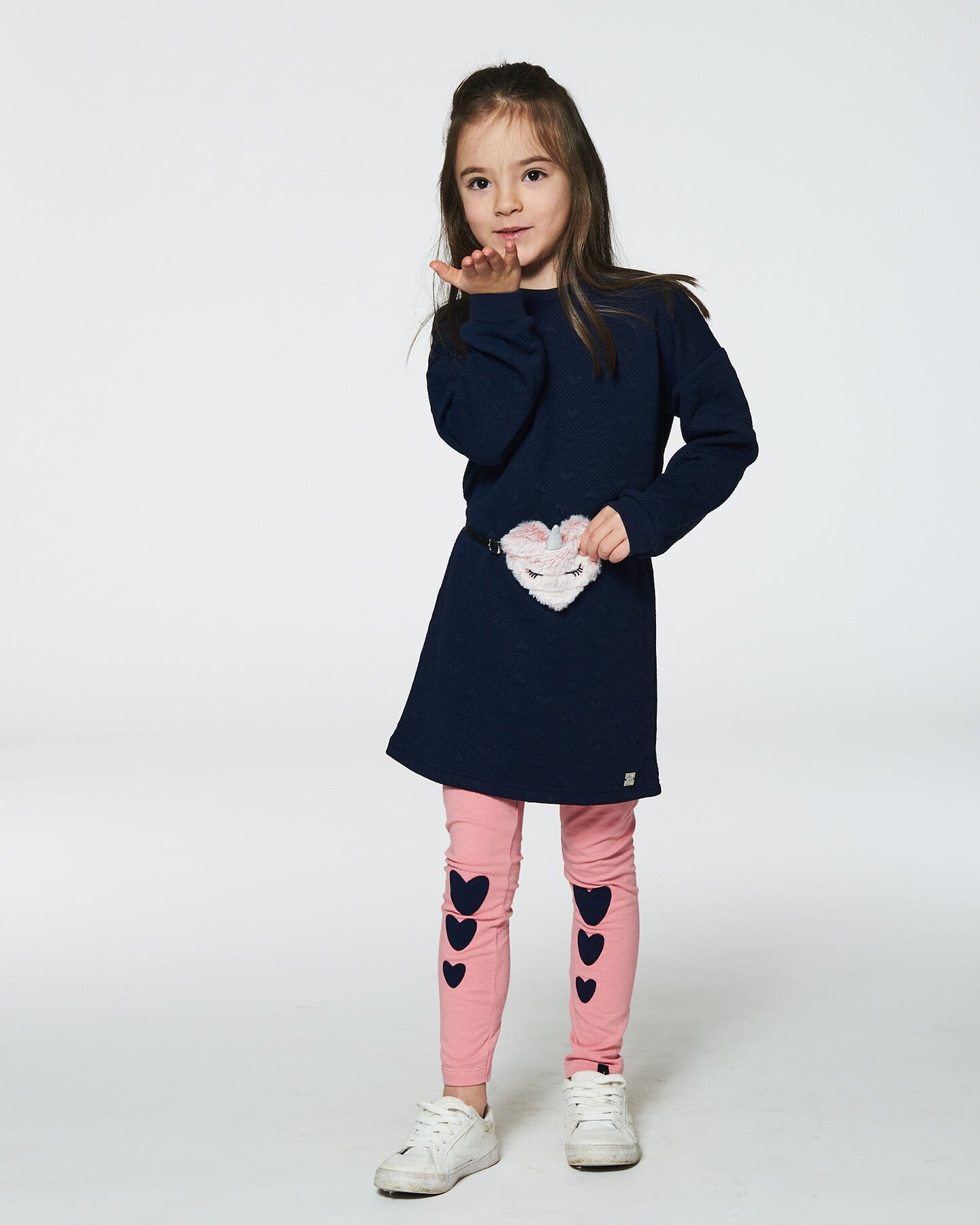 Organic Cotton Legging With Knee Print Pink Leggings Deux par Deux 