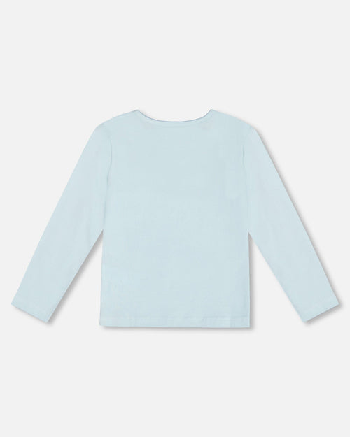 Organic Cotton T-Shirt With Print Light Blue - G20G70_580