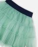 Mesh Skirt With Frills Turquoise - G20G81_420