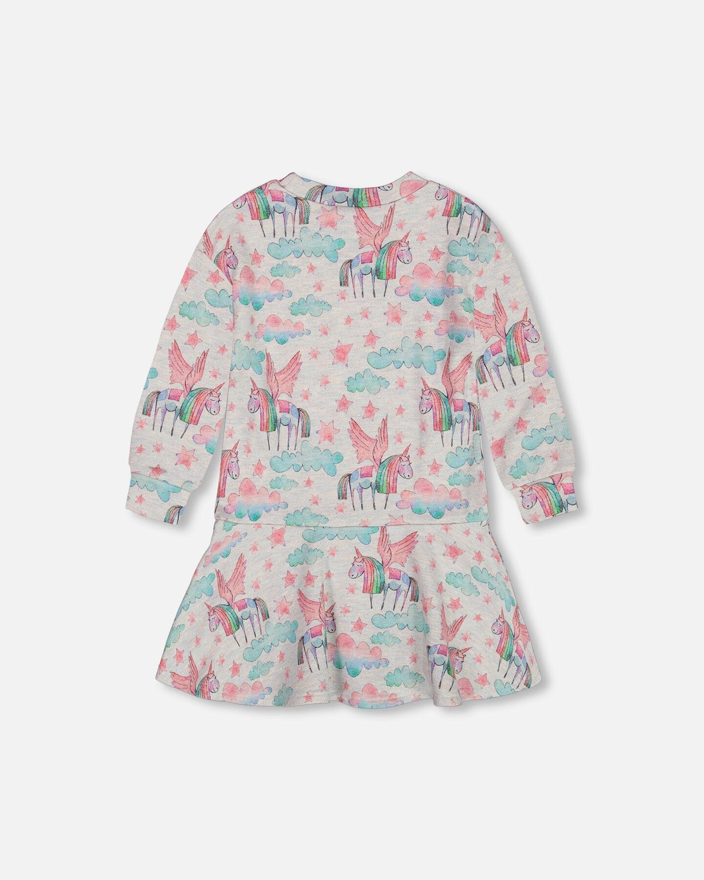 Printed Shiny French Terry Dress Gray Mix Printed Unicorn - G20G95_000