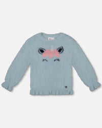 Unicorn Sweater Hairy Knit Turquoise - G20GT72_420