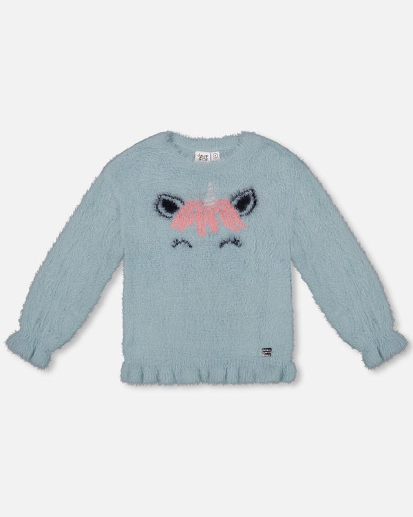Unicorn Sweater Hairy Knit Turquoise - G20GT72_420