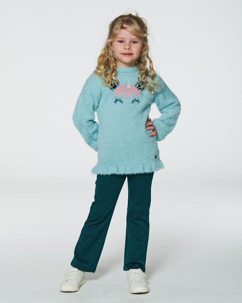 Unicorn Sweater Hairy Knit Turquoise Sweaters & Hoodies Deux par Deux 