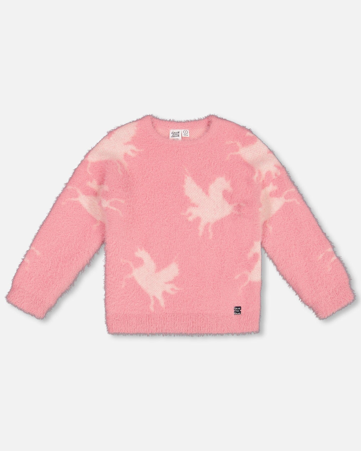 Jacquard Unicorn Sweater Hairy Knit Pink - G20GT73_655