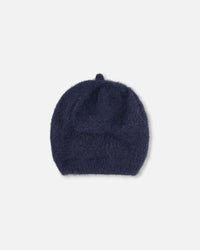 Hairy Knit Beret Navy - G20GTH_481