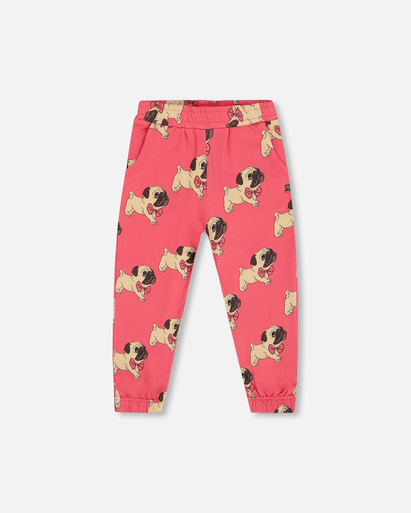 Fleece Sweatpants Magenta Printed Pug - G20H21_079