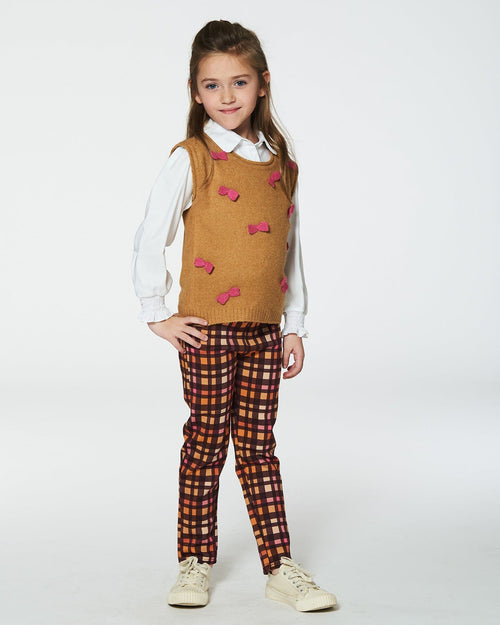 Milano Treggings Plaid Magenta And Brown Leggings Deux par Deux 