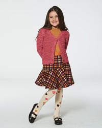 Milano Skirt Plaid Magenta And Brown Skirts Deux par Deux 