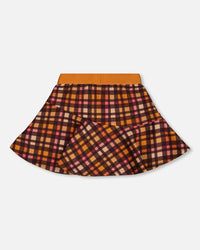 Milano Skirt Plaid Magenta And Brown - G20H80_080