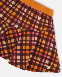 Milano Skirt Plaid Magenta And Brown - G20H80_080