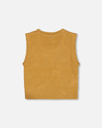 Knit Vest With Bows Golden Brown - G20HT30_854