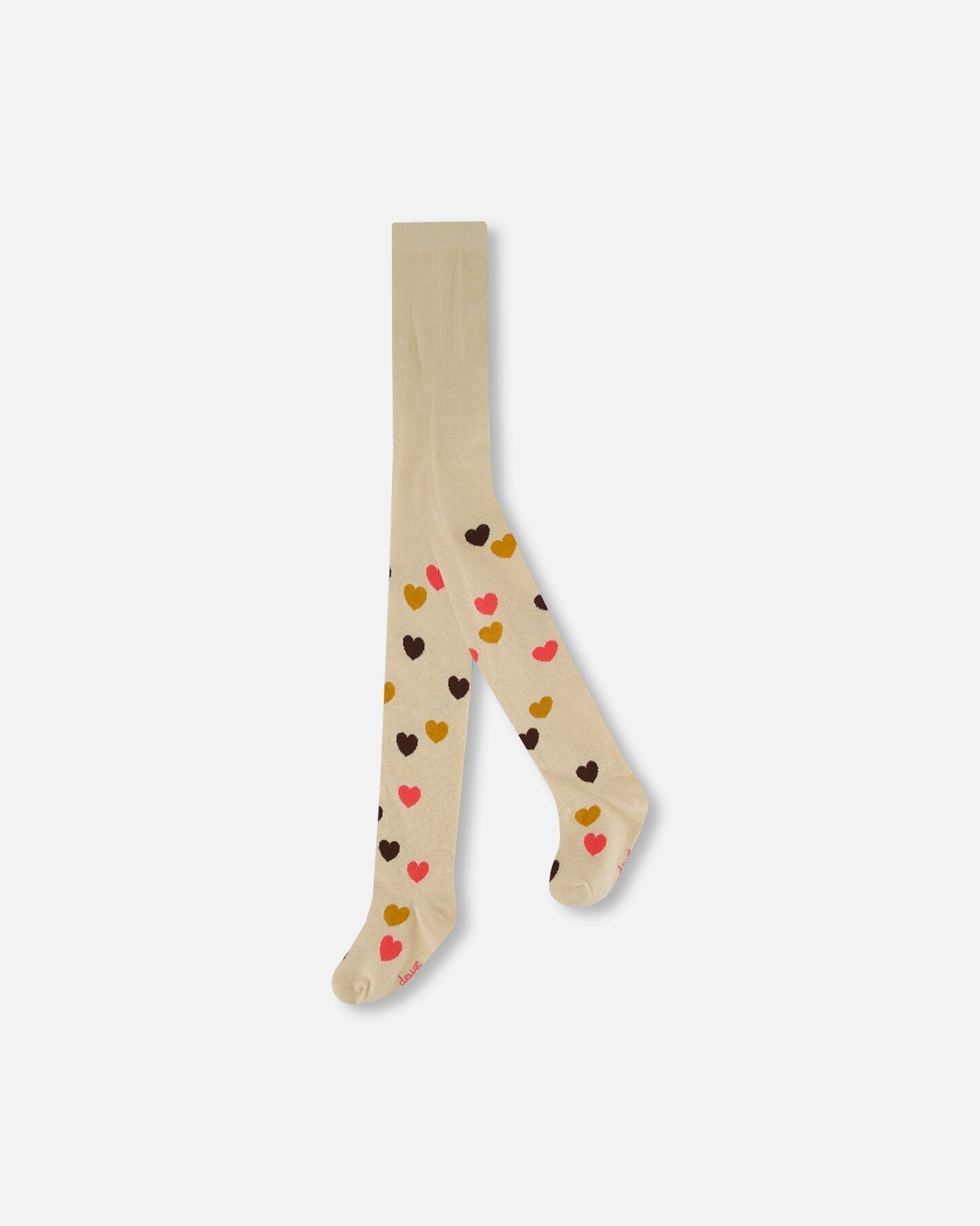 Jacquard Tights Beige Little Hearts - G20HT_110