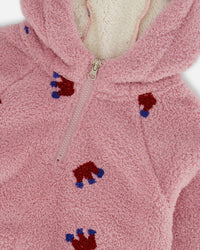 Plush Hoodie Mauve With Crown Pattern - G20I31_539