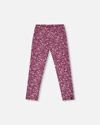 Stretch Leggings Burgundy Printed Little Flowers - G20I60_076