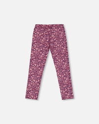 Stretch Leggings Burgundy Printed Little Flowers - G20I60_076