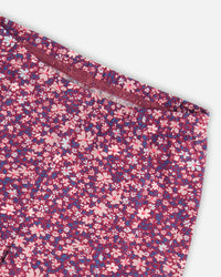 Stretch Leggings Burgundy Printed Little Flowers - G20I60_076