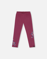 Legging extensible imprimé bordeaux