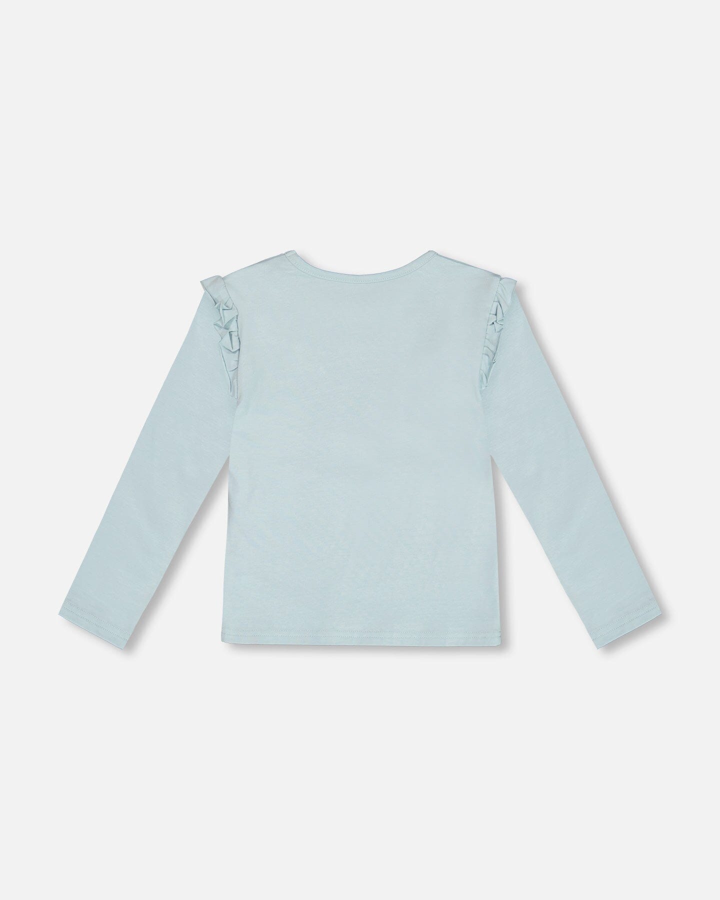 Organic Cotton T-Shirt With Frill Light Blue - G20I71_579