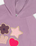 Super Soft Brushed Jersey Hooded Tunic With Appliques Lavender - G20I76_562