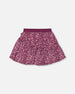 Asymmetric Ruffle Skirt Burgundy Printed Little Flowers - G20I80_076