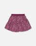Asymmetric Ruffle Skirt Burgundy Printed Little Flowers - G20I80_076