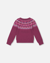 Fairisle Sweater Burgundy - G20IT72_540