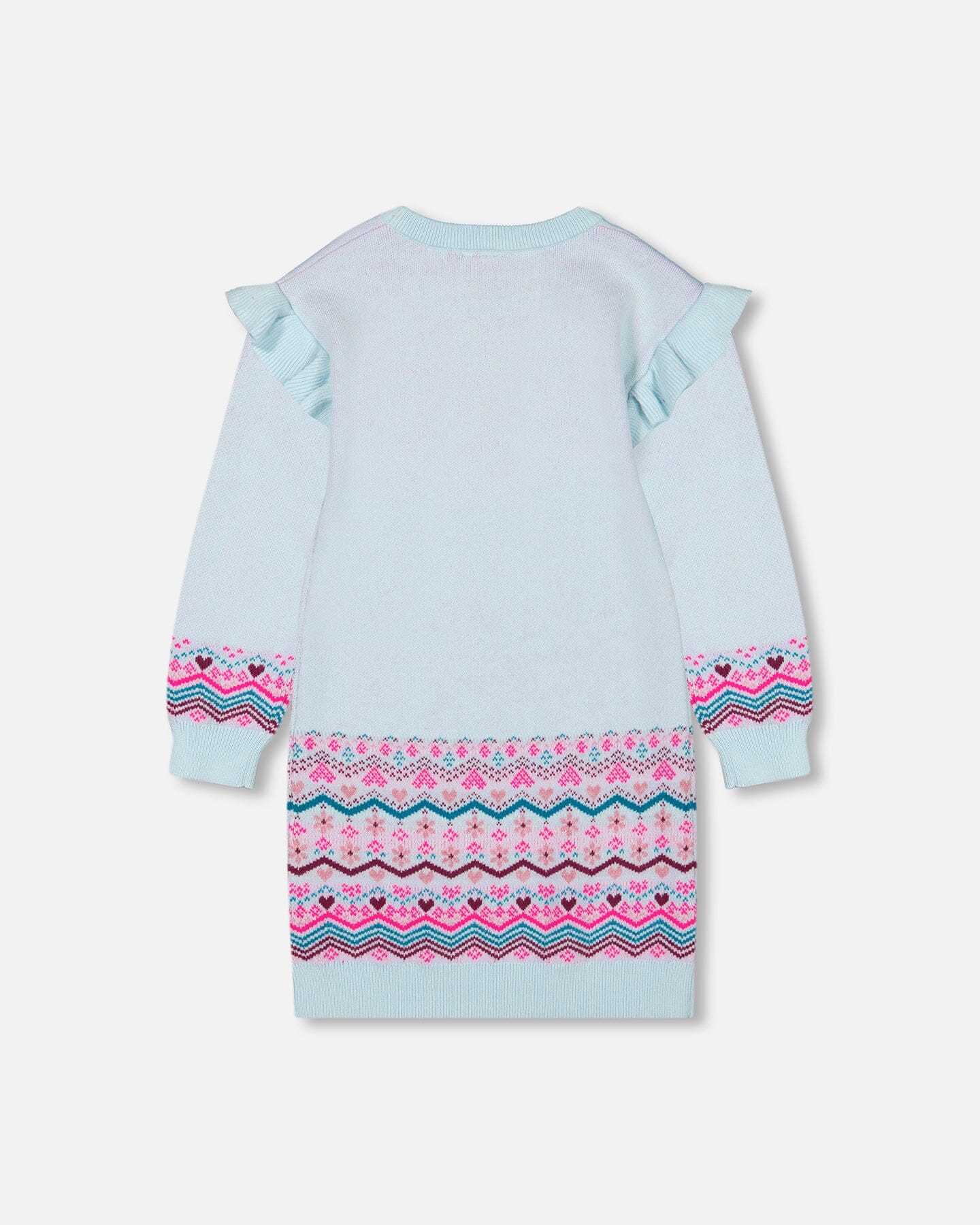 Intarsia Knit Dress Light Blue Dresses Deux par Deux 