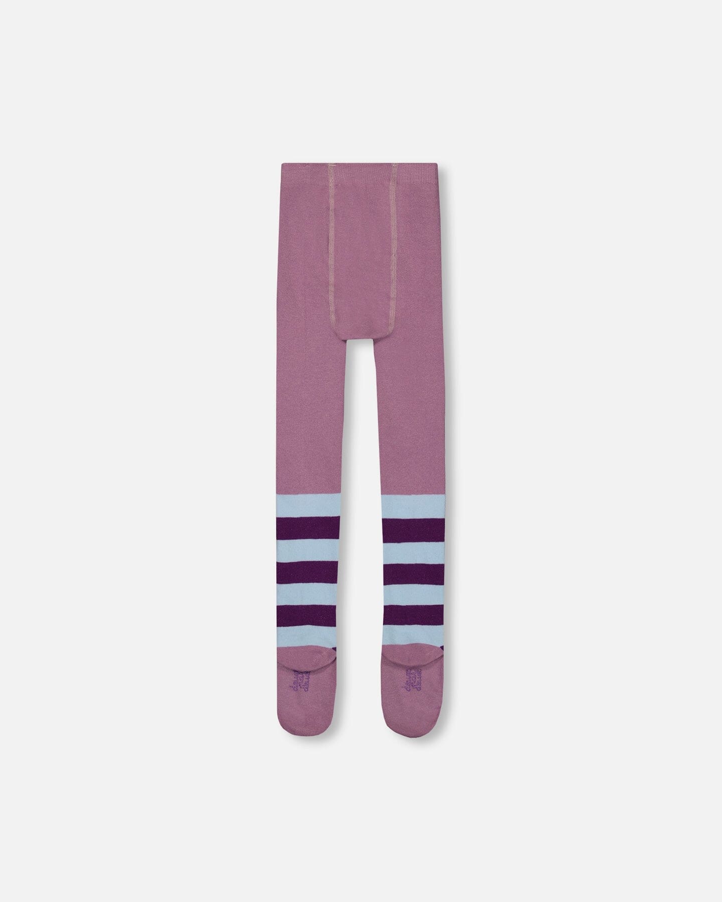 Striped Tights With Crown Knees Mauve - G20IT_000