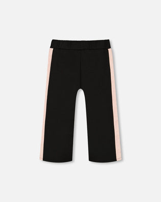 Cropped Wide Leg Pant With Contrast Band Black - G20J20_999