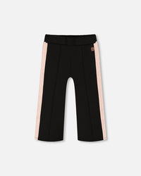 Cropped Wide Leg Pant With Contrast Band Black - G20J20_999