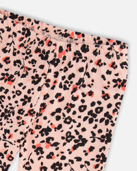 Leggings Pink Printed Leopard Flowers - G20J61_084