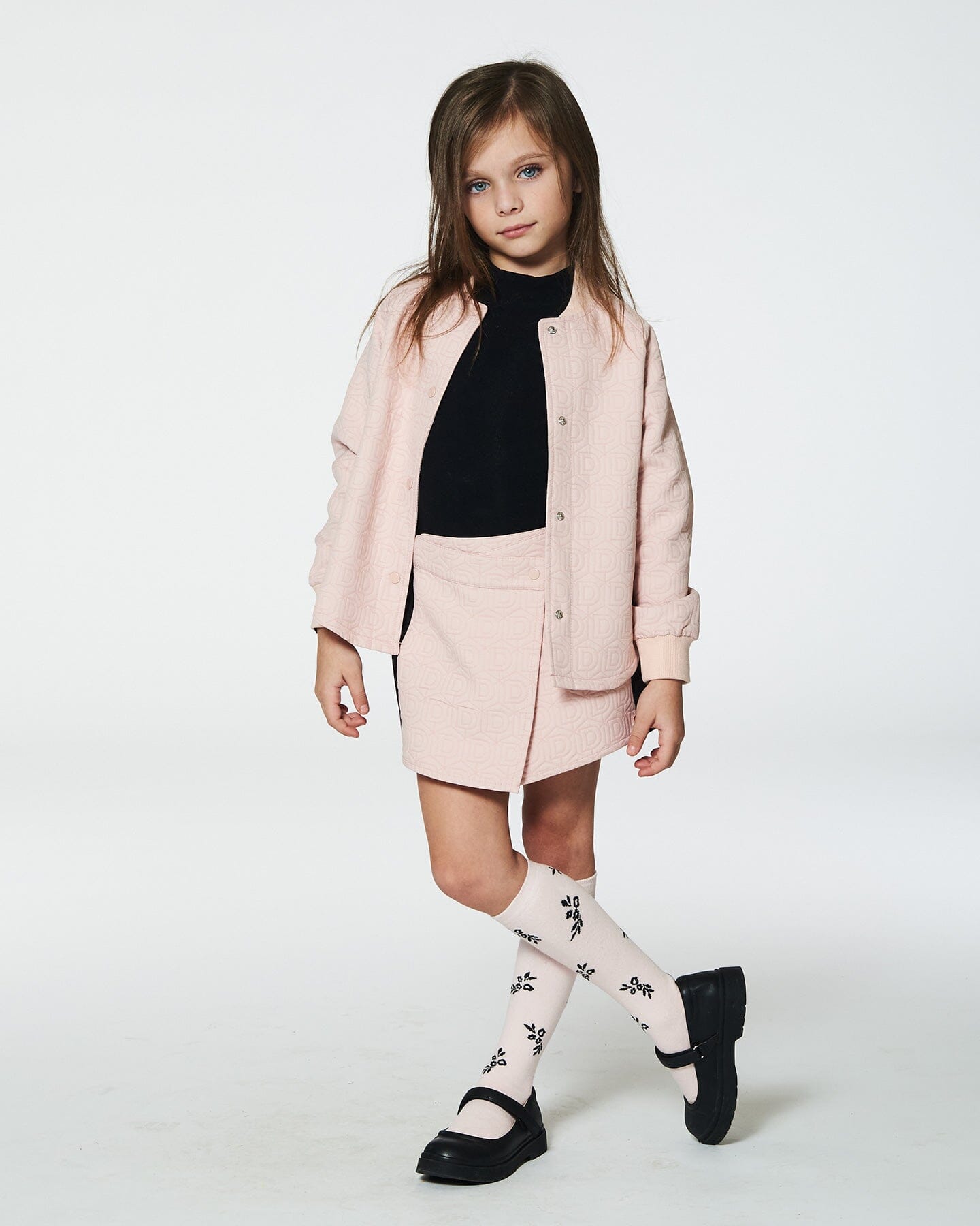 Skort With Contrast Front Light Pink Skirts Deux par Deux 