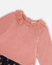 Bi-Material Dress With Eyelet Collar Light Pink Printed Flowers - G20J90_622