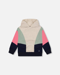 Hooded Sweatshirt Colorblock Beige, Navy And Pink - G20K30_000