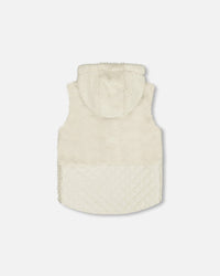 Hooded Vest With Pocket Beige - G20K31_101