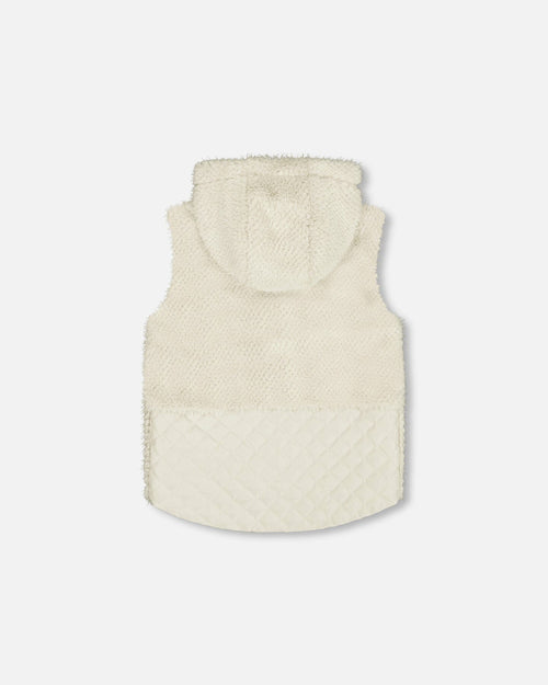 Hooded Vest With Pocket Beige - G20K31_101