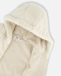 Hooded Vest With Pocket Beige - G20K31_101