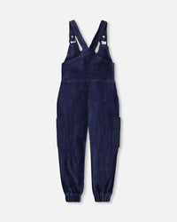 Velvet Stretch Cargo Overalls Navy - G20K40_481