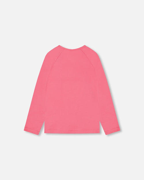 Raglan Sleeve T-Shirt With Print Candy Pink Tees & Tops Deux par Deux 