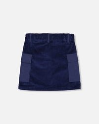 Corduroy Cargo Pocket Skirt Navy - G20K80_481