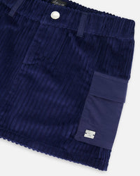 Corduroy Cargo Pocket Skirt Navy - G20K80_481