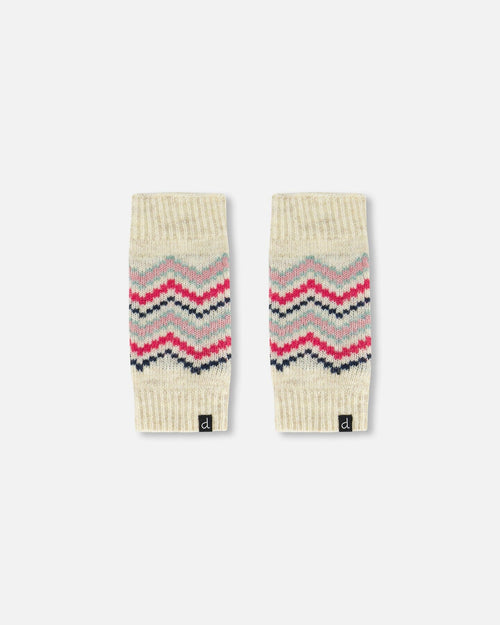 Norwegian Jacquard Leg Warmers Beige Mix Accessories Deux par Deux 