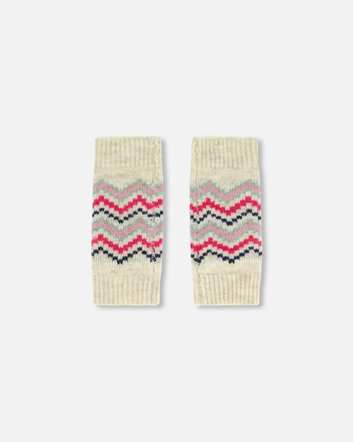 Norwegian Jacquard Leg Warmers Beige Mix Accessories Deux par Deux 