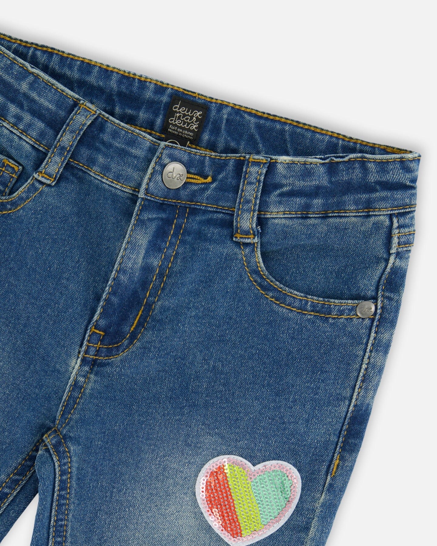 Jeans With Embroidery Patch Blue Denim - G20L21_123