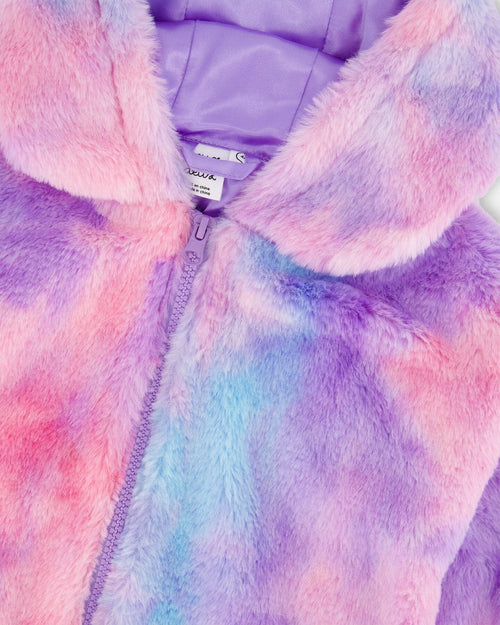 Faux Fur Hooded Cardigan Multicolor - G20L50_000