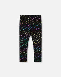 Leggings Allover Foil Black Printed Stars - G20L60_081