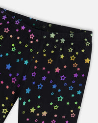 Leggings Allover Foil Black Printed Stars - G20L60_081