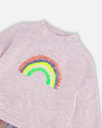 Super Soft Sweatshirt Dress With Rainbow Tulle Skirt Dresses Deux par Deux 