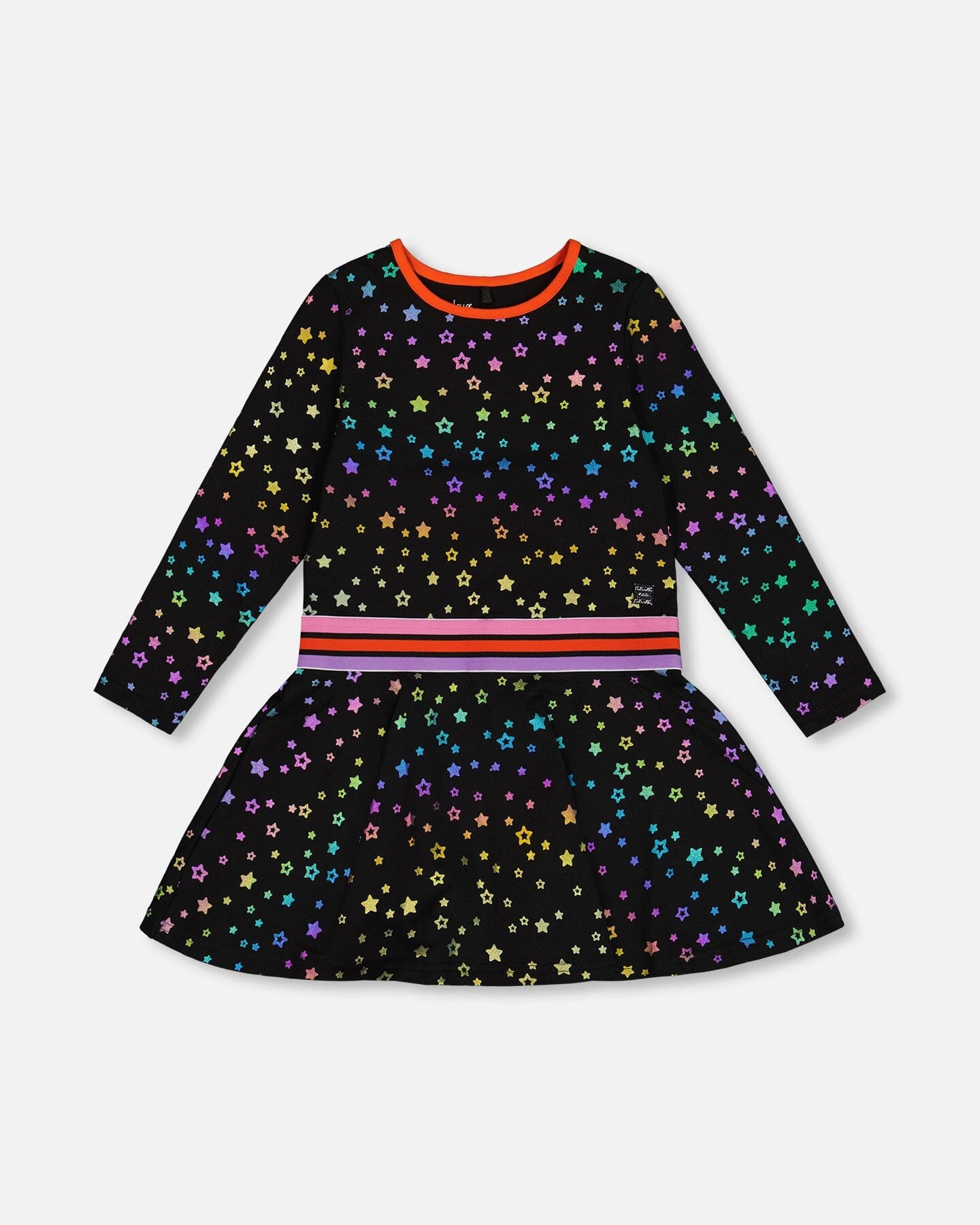 Foil Black Printed Stars Dress - G20L88_081